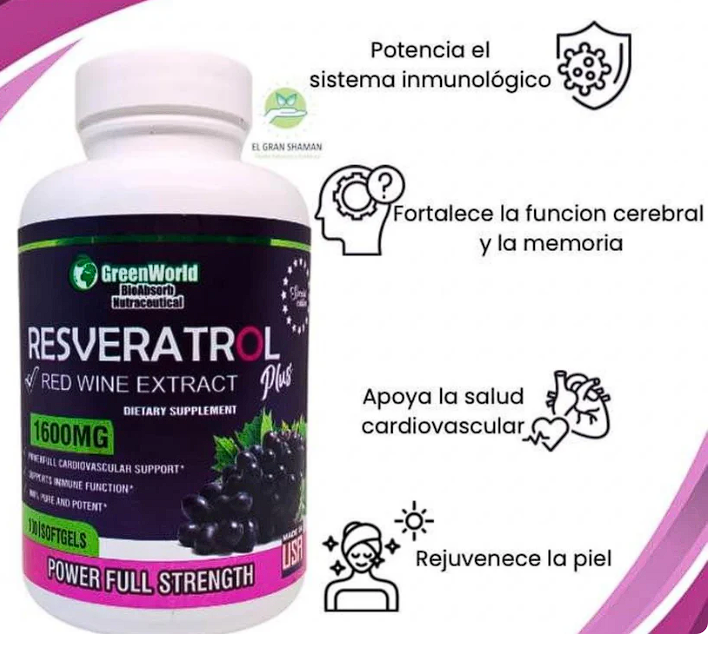 RESVERATROL (ANTIENVEJECIMIENTO) Green world combo x 2UND